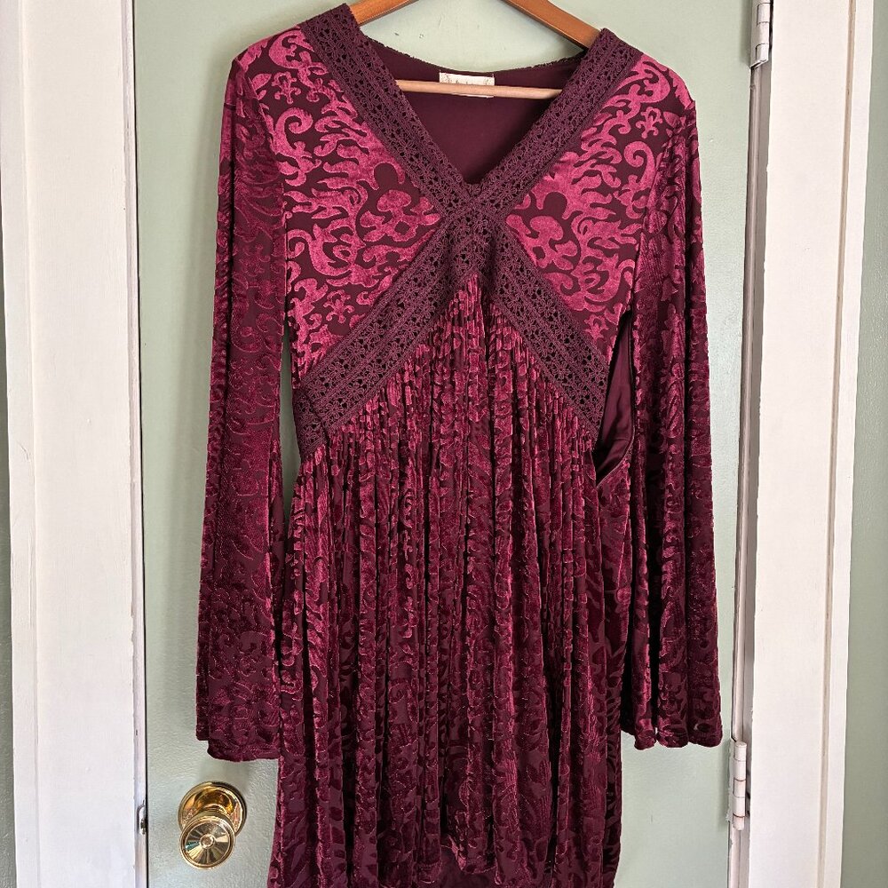 Ruby Colored Velvet Dres